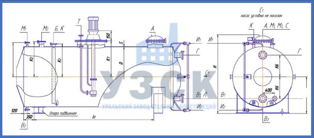 Чертеж емкости ГКК в Шахтах